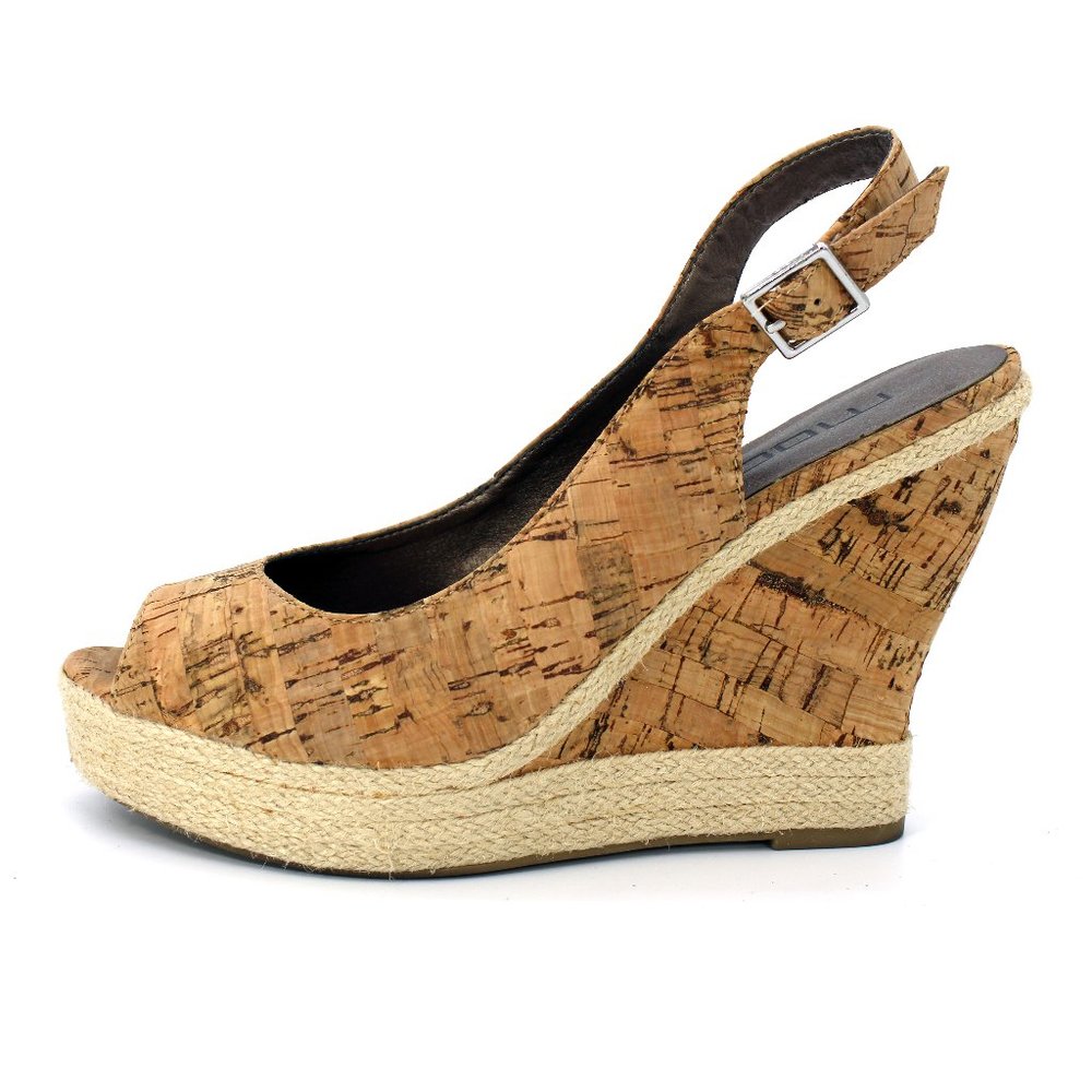 Moda Spana Wedge Sandal Cork Beige Slingback